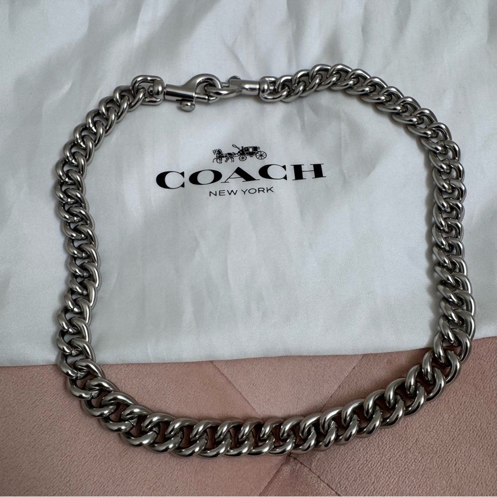 Coach Cassie 19 Chunky Chain Strap in Silver